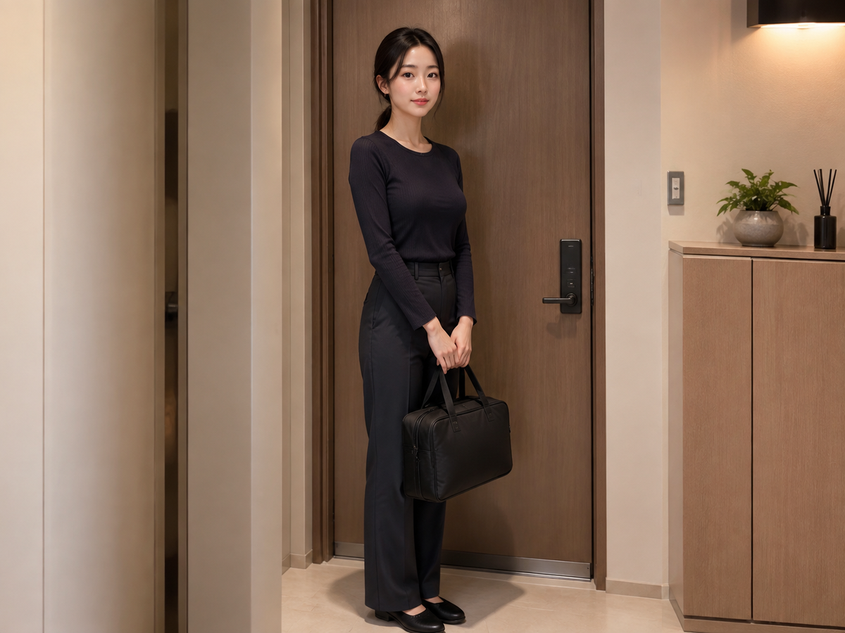 서울 중구 방문 홈케어 일정을 준비하는 젊은 성인 한국 여성 관리사